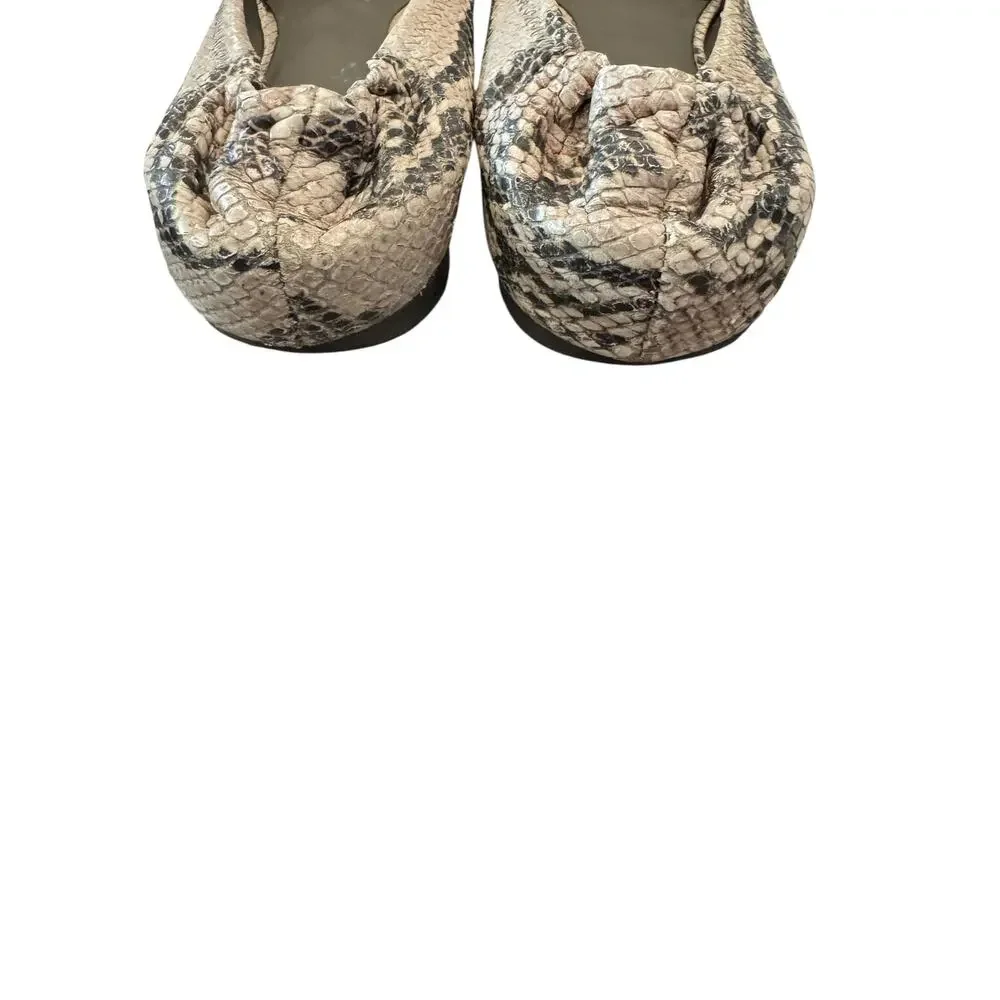 Tory Burch Reva Snake Print Leather Ballet Flats Women’s 7.5